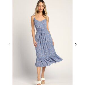 Lulus Floral Tiered Midi Dress